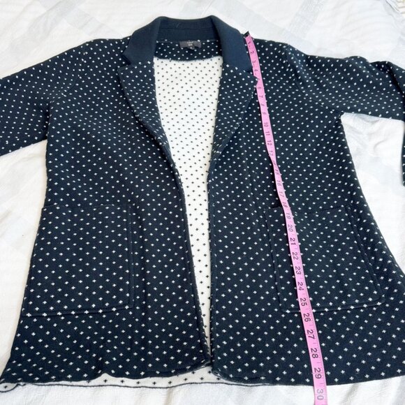 J. Crew 365 Sophie Open-front Polka dot Sweater Blazer in Navy/Ivory - Picture 14 of 16